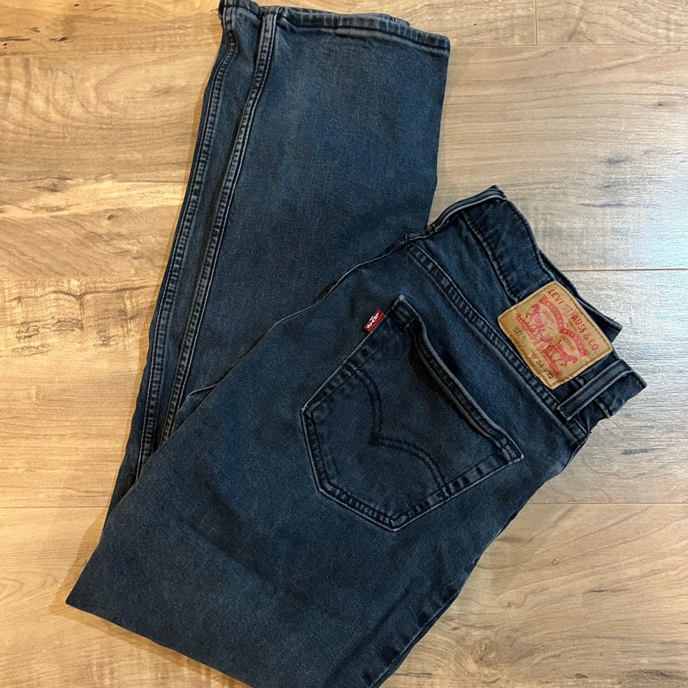 Levi's 511 Men's Jeans Size 34x32-  Faded Black Straight Leg (inseam is 30 in)